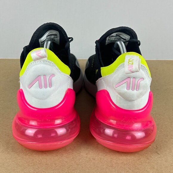 Nike Air Max 270 Pink Rise Athletic Shoes Womens 9.5 Black Pink Yellow Low Top - Picture 4 of 10